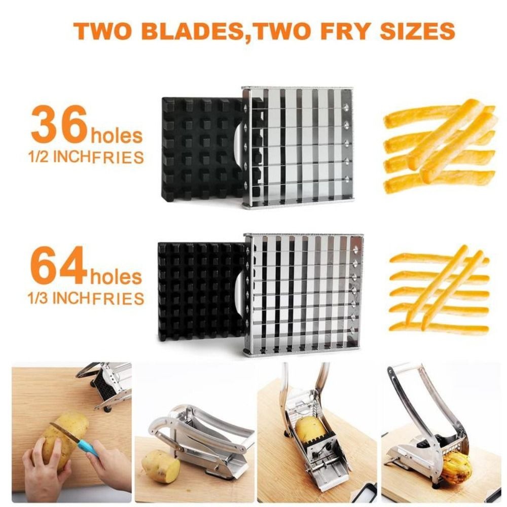 Kitchen Gadgets Machine - Handmatige Snijder Rvs Frietjes Slicer Aardappelchips