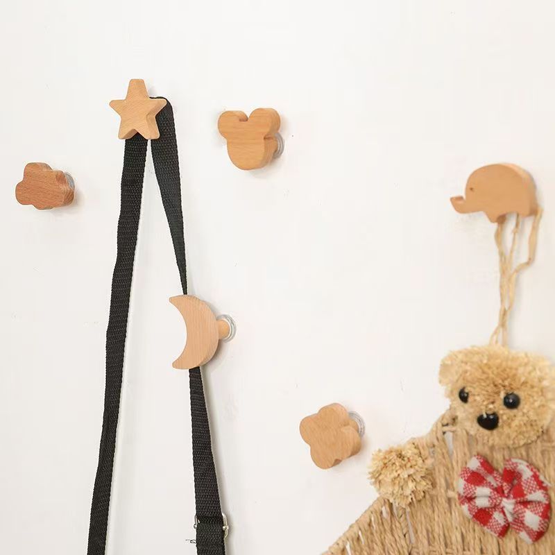 Kitchen Room Gadgets - 1 stuk houten haak, schattige kamerdecoratiehaak,