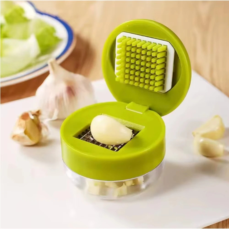 Kitchen Gadgets Vegetable Cutter - Handmatige knoflookpers, -snijder, -rasp met opvangbak,