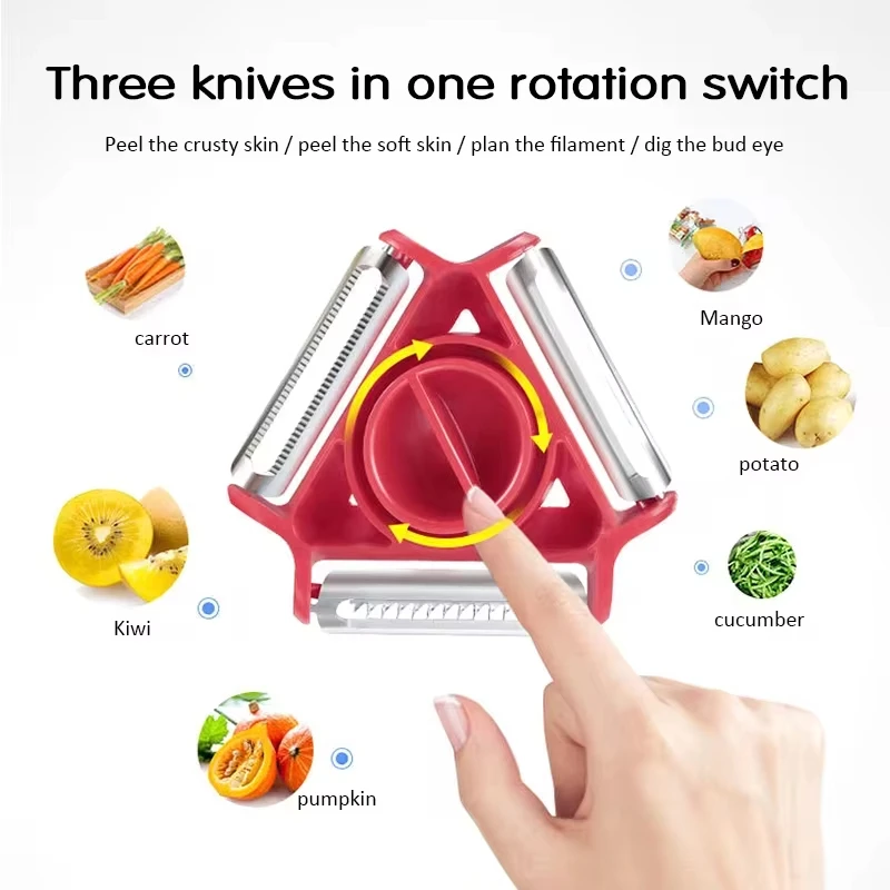 Kitchen Gadgets Vegetable Cutter - 1PC Trio Schilset Groenteschiller Snijder Shredder