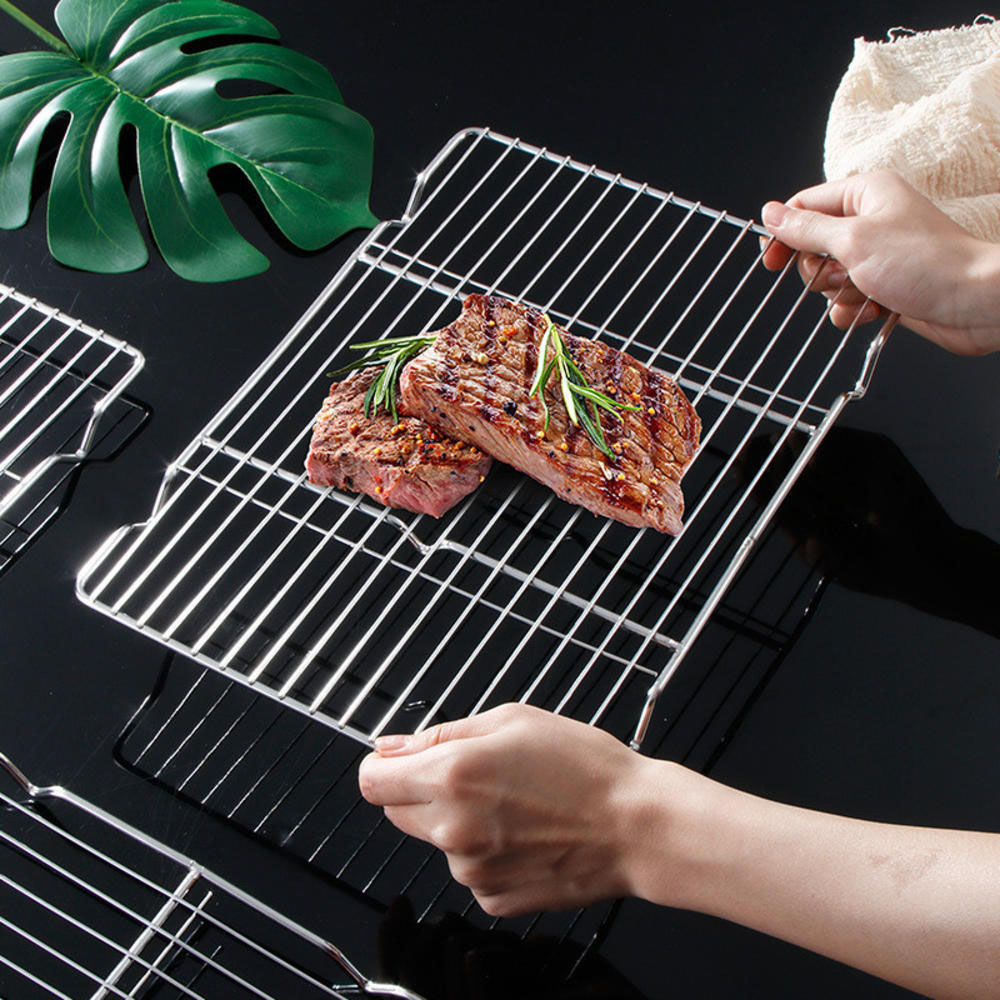 Kitchen Hanging Gadgets - Roestvrijstalen barbecuegaasmat Herbruikbare hittebestendigheid BBQ-baknet Pad