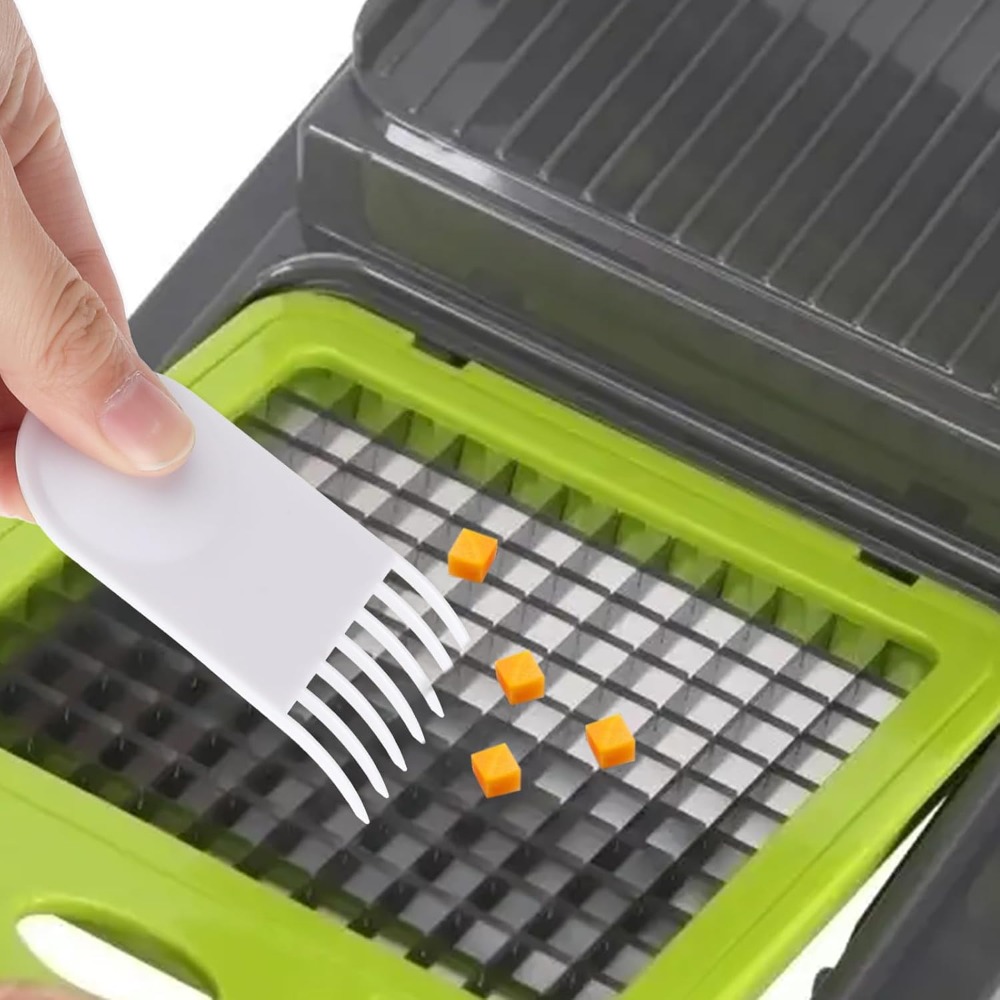 Kitchen Gadgets Vegetable Cutter - 2-delige groentehakker reinigingsborstel, multifunctioneel wit plastic