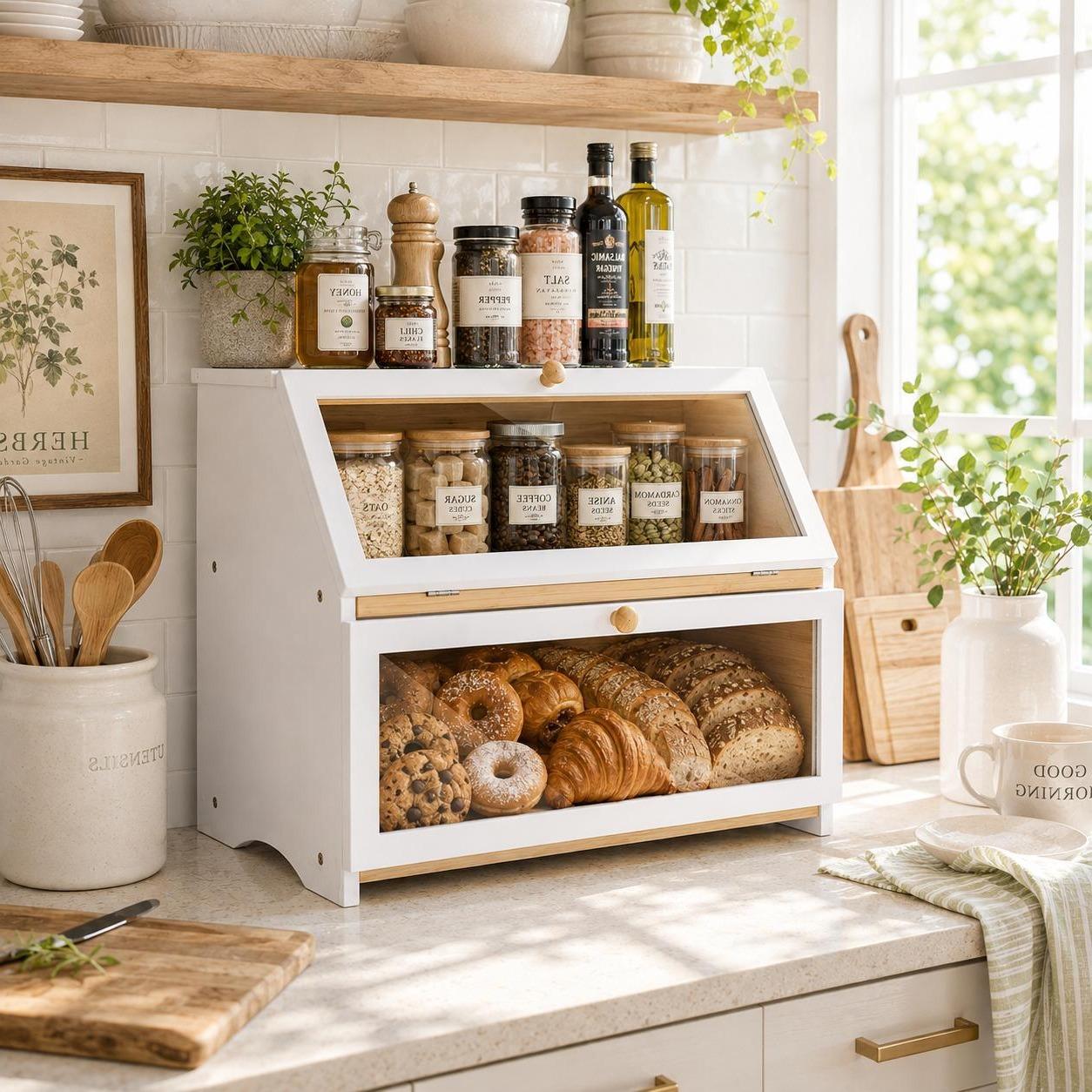 HOMEKOKO Dubbellaagse Brooddoo - Kitchen Gadgets Organizer recensie en prijs