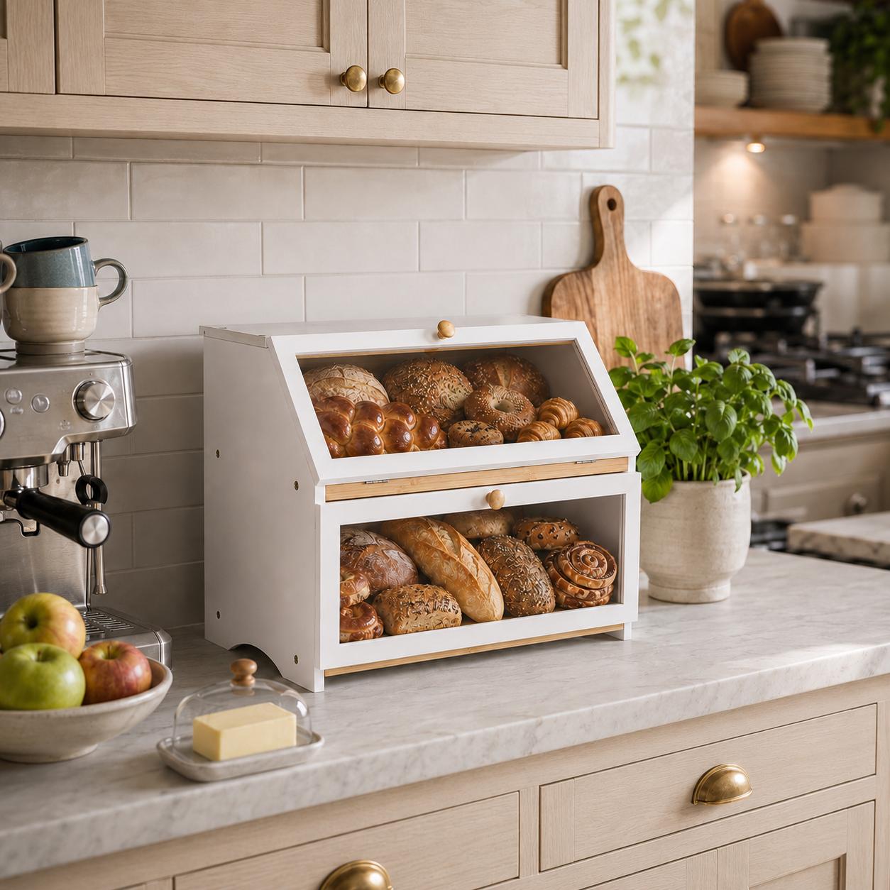 HOMEKOKO Dubbellaagse Brooddoo - Kitchen Gadgets Organizer recensie en prijs