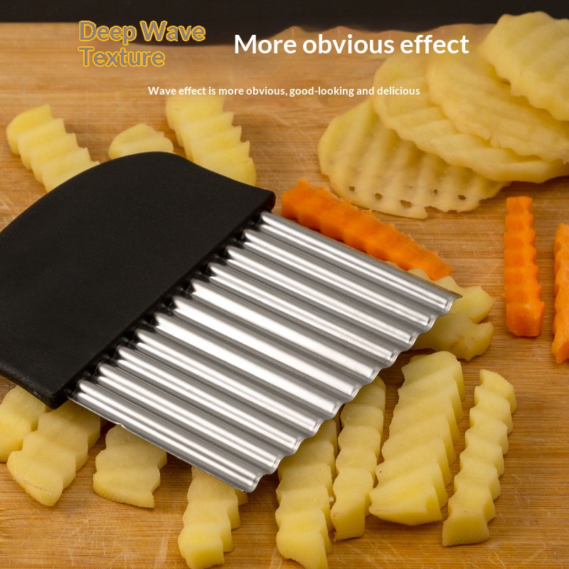 RVS gegolfde aardappelmes, fri - Kitchen Gadgets Vegetable Cutter recensie en prijs