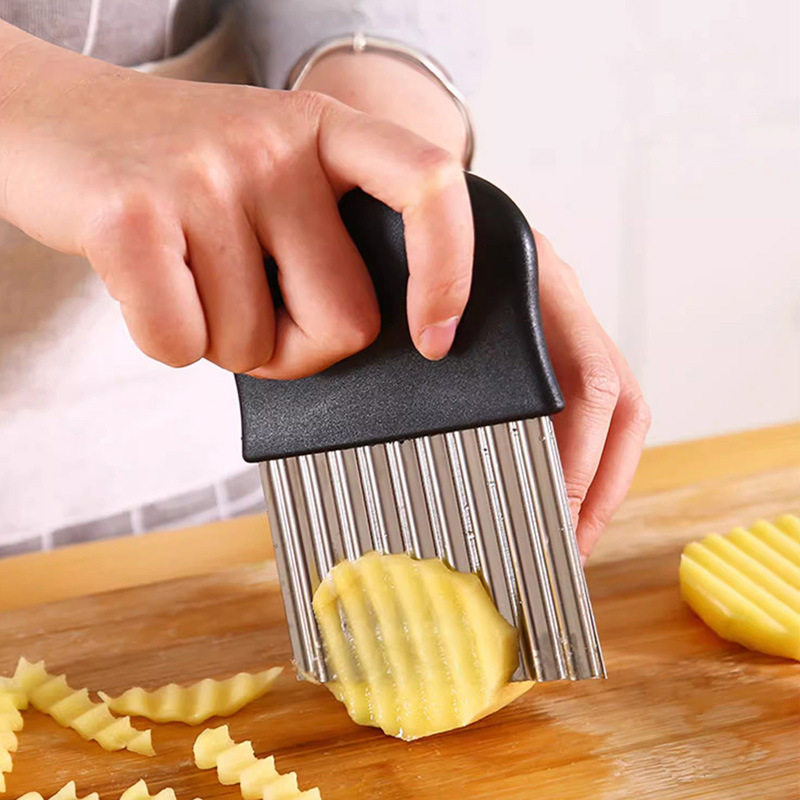 RVS gegolfde aardappelmes, fri - Kitchen Gadgets Vegetable Cutter recensie en prijs